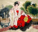 Istirahat Makan Siang Gadis - Lukisan Cina