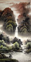 Mountains, waterfall - Chinese Painting