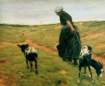 Woman with goats