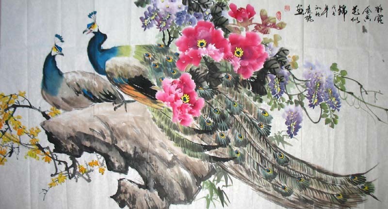 Peacock and Peony