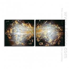 Hand-painted Abstract Oil Painting - Set of 2