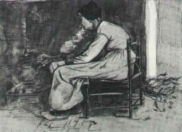 Woman Sitting At The Fireside 1881