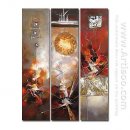 Hand-painted Abstract Oil Painting - Set of 3