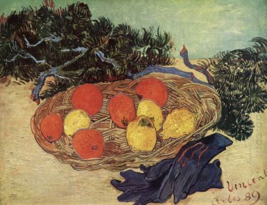 Still Life Dengan Jeruk Lemon Dan Dengan Biru Sarung Tangan 1889