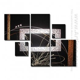 Hand-painted Abstract Oil Painting - Set of 5