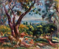 Cagnes Paysage avec femme et enfant