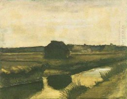 Landscape With A Stack Of Peat And Farmhouses 1883