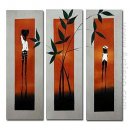 Hand-painted Abstract Oil Painting - Set of 3