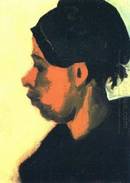 Head Of A Peasant Woman With Dark Cap 1885