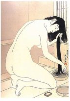 Vrouw haar haren wassen