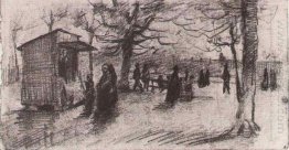 The Terrace Of The Tuileries With People Walking 1886