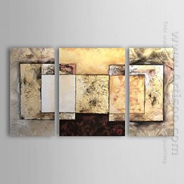 Hand-painted Abstract Oil Painting - Set of 3