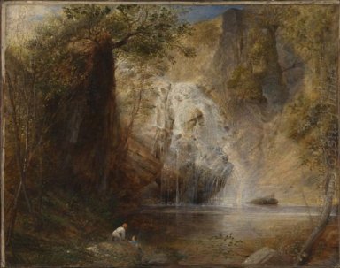 Chutes d\'eau, timbre Mawddach, North Wales 1836