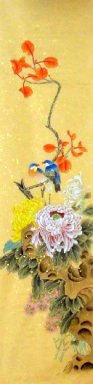 Pintura china - Birds-Flor