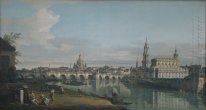 View Of Dresden From The Right Bank Of The Elbe With Augustus Br