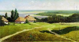 Ukrainian Landscape With Huts 1901