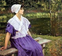 Girl By A Pond Portrait Of Natalia Nesterova 1923