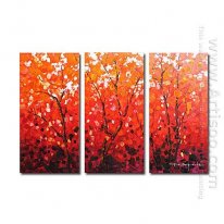 Hand-painted Abstract Oil Painting - Set of 3