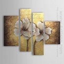 Tangan-Dicat Floral Oil Painting - Set 4