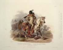 Un Indien Blackfoot à cheval, la plaque 19 du volume 1 de'' Trav