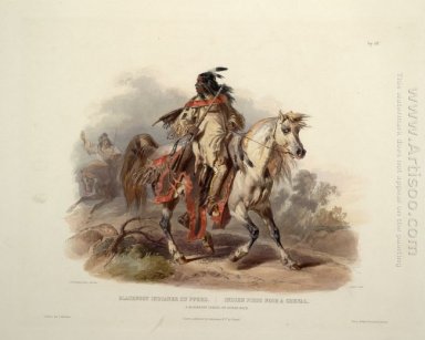 Un Indien Blackfoot à cheval, la plaque 19 du volume 1 de\'\' Trav