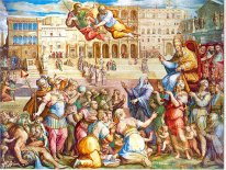 Catalina de Siena escoltado Papa Gregorio XI en Roma el 17 de Ja