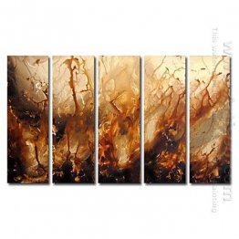 Hand-painted Abstract Oil Painting - Set of 5