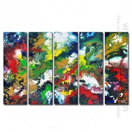 Hand-painted Oil Painting Abstract Oversized Wide - Set of 5