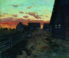 Huts After Sunset 1899