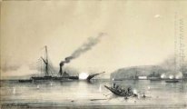 Steamship Kolkhida fighting the Turkish boats at the St. Nichola