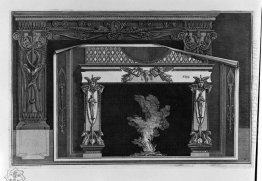 Fireplace With Cameos Frieze Forward To It On A Sheet Of Paper A