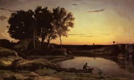 Evening Landscape The Ferryman Evening 1839