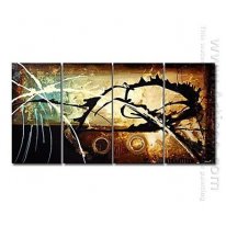 Hand-painted Abstract Oil Painting - Set of 4