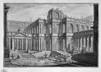 Antiken Forum Romanum umgeben von Arkaden mit Loggien
