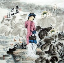 Один из четырех древних красавиц-Xisi-китайской живописи