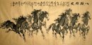 Oito Cavalos Treasures-Antique Papel - Pintura Chinesa