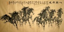 Åtta Hästar Treasures-Antik Papper - kinesisk målning