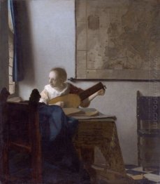 woman with a lute