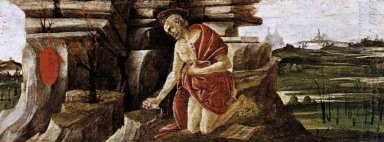 St Jerome in Penitence Predellaplatte vom Altarpiece von St