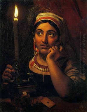 Fortune Teller Mit Einer Kerze 1830