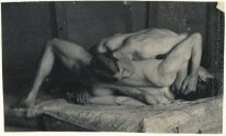 Photograph study for The Wrestlers