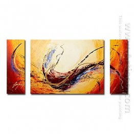 Hand-painted Abstract Oil Painting - Set of 3