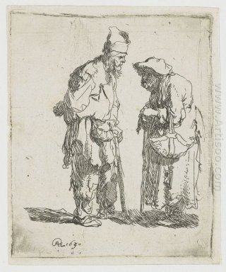 Beggar Man And Mendiante Converser 1630