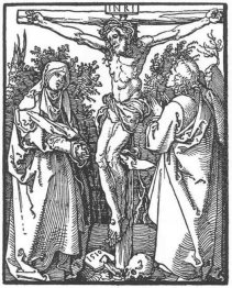 christ on the cross with the virgin and st john 1510