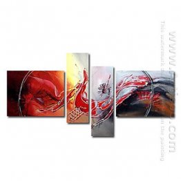 Hand-painted Abstract Oil Painting - Set of 4