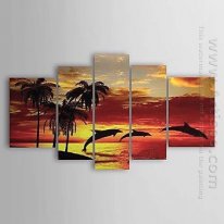 Hand Painted Oil Painting Landscape - Set of 5 1211-LS0230