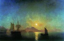 La bahía de Nápoles por claro de luna 1842
