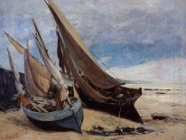 Barques sur la plage de Deauville 1866