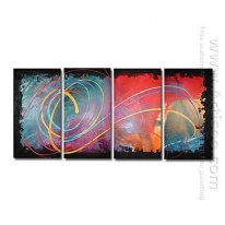 Hand-painted Abstract Oil Painting - Set of 4