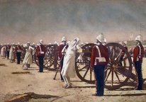 Blåser Från Guns I brittiska Indien 1884
